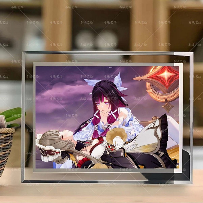 [원신] 콜롬비나 산드로네 크리스탈 일러스트 액자 인테리어 장식 노드크라이 굿즈 선물, 5인치, 산드로네 콜롬비나 03