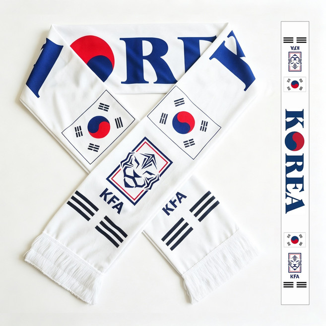 2026년 북중미 월드컵 응원도구 대한민국 축구팀 응원머플러 응원용품, 1개, 혼합색상