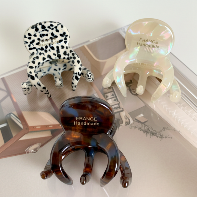 프렌치 셀룰로오스 헤어 클립 미니 집게핀 3p 세트