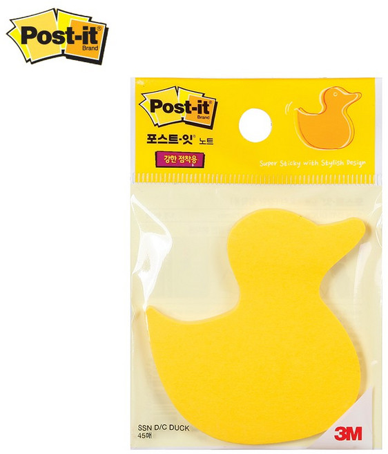 포스트잇 강한점착용 다이컷 노트 76 x 76 mm, 오리, 2개입