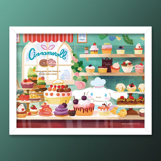 산리오 캐릭터즈 컬렉션 직소퍼즐, 시나모롤 디저트 카페 액자세트, 150피스
