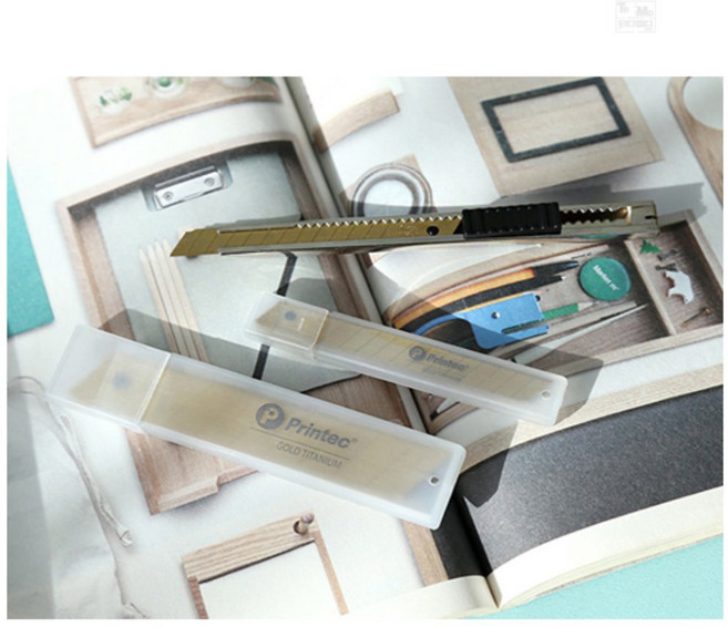 티디엠디 프린텍 골드티타늄 소형컷터날 9mm 10EA 공업용커터칼