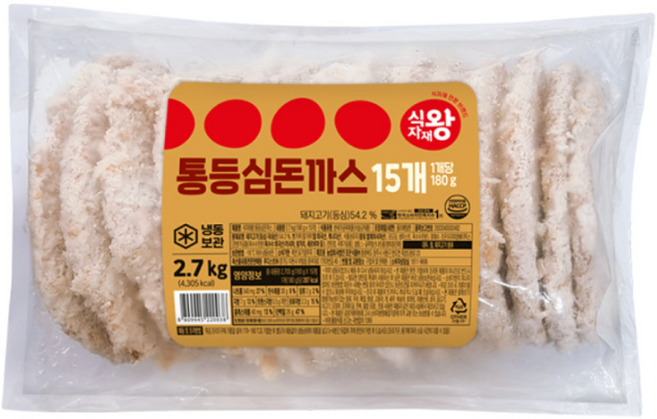 식자재왕 통등심 돈까스, 1개, 2.7kg