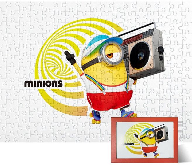 알록퍼즐 미니언즈 힙합 뮤직 액자케이스 108피스 직소퍼즐액자 AL108-03, 1개