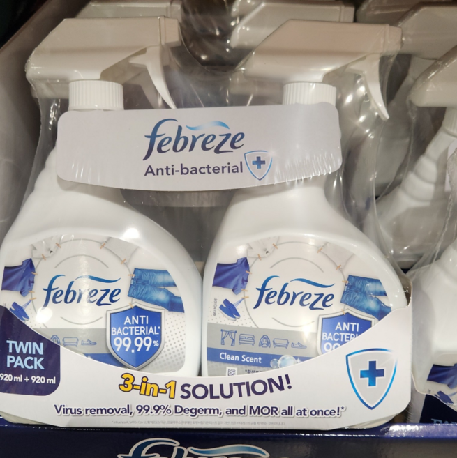 페브리즈 섬유탈취제 향균플러스 920ml 2개 코스트코 땀냄새 이불 향균, 페브리즈 섬유탈취제 향균 920mlx2개