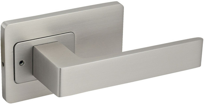 하이엔드 프리미엄 변색없는 니켈도금 사각 방문손잡이 레버 도어락 시공편리, 1개, NI(니켈)