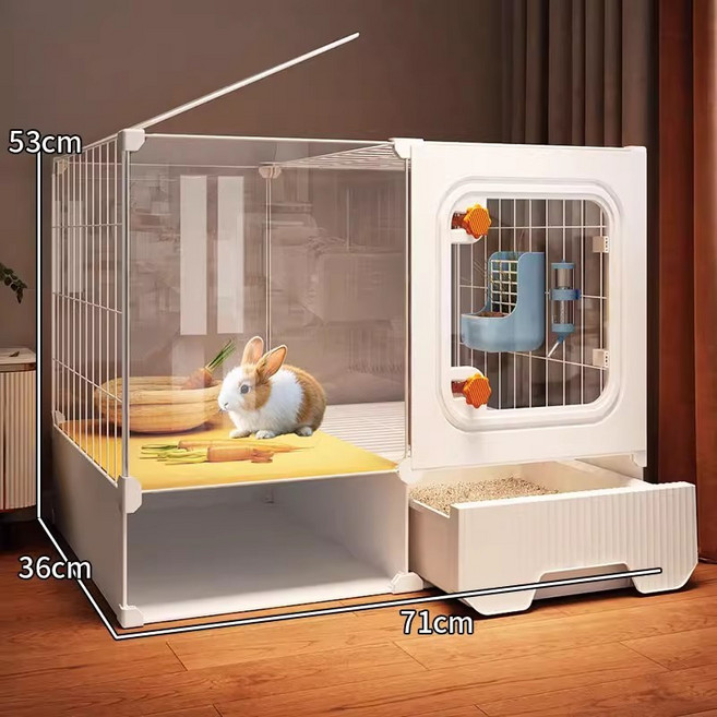 寵物兔籠 防噴尿 室内家用 荷蘭豬籠, 1個, 單抽屜款【71*36*53】一室一衛8