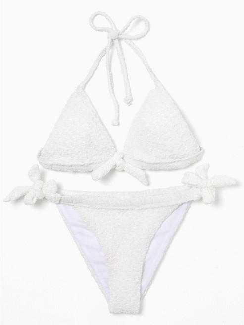 패션 수영복] 여름 여성 심플 서핑 비치 비키니 염소 저항 & 주름 방지 사이즈 조절 가능 2025 바캉스룩, 하얀색