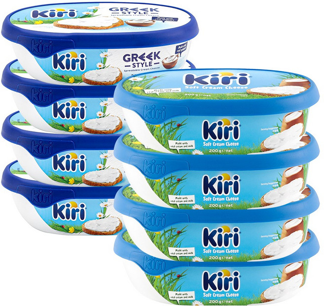 끼리 크림치즈 스프레드 200g 플레인4개 그릭스타일4개, 8개