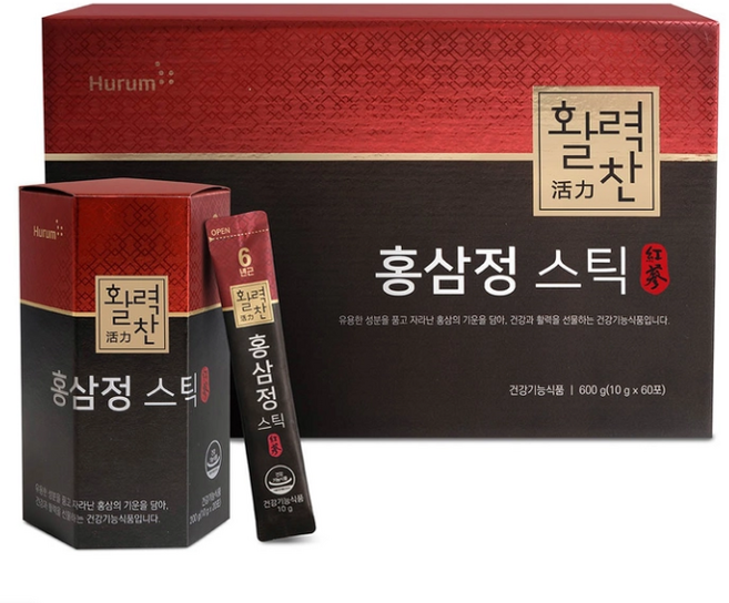 휴럼 활력찬 홍삼정 스틱 10g x 60포 / 선물세트, 1개