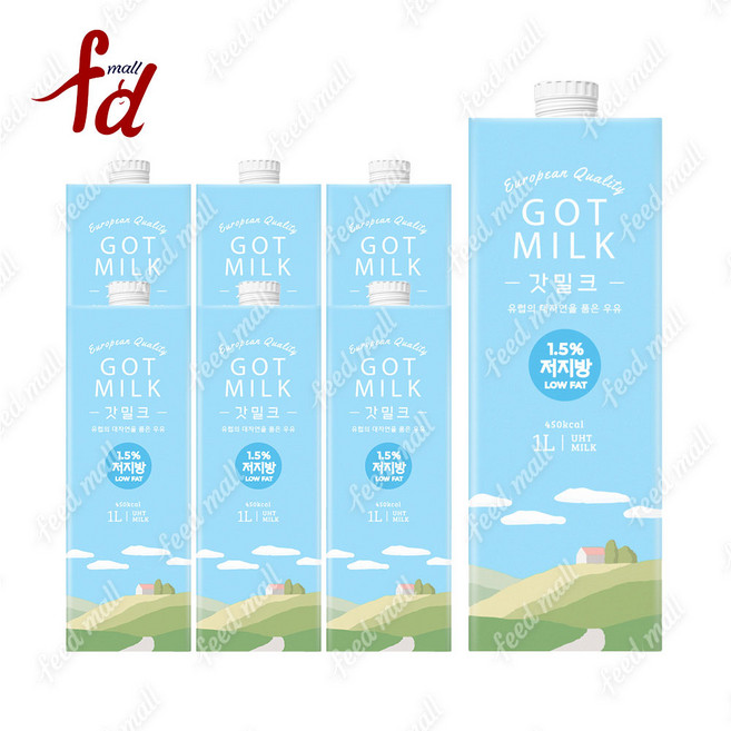 갓밀크 1.5% 저지방 멸균우유, 1L, 6개