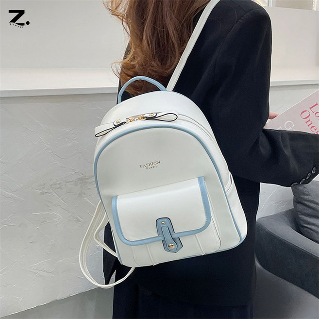 Zoovit 스타일리쉬하고 심플한 PU 소프트 백팩 여행용 가방