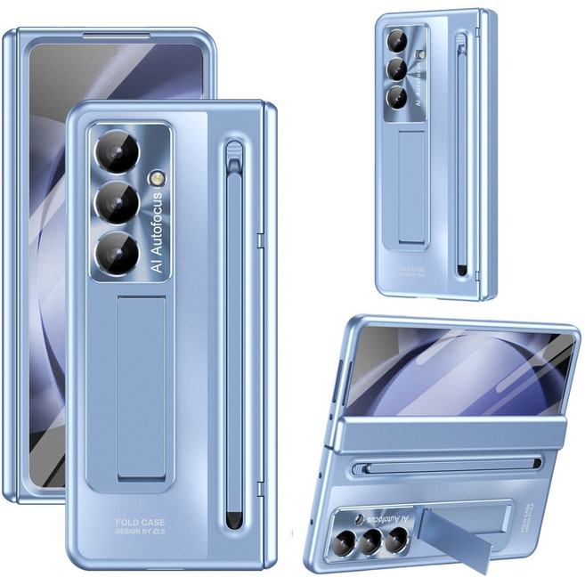 Elvo 갤럭시 Z폴드 7 6 5 4 케이스 휴대폰 힌지보호 하드 풀커버 거치대 일체형 액정보호 필름 S펜 케이스