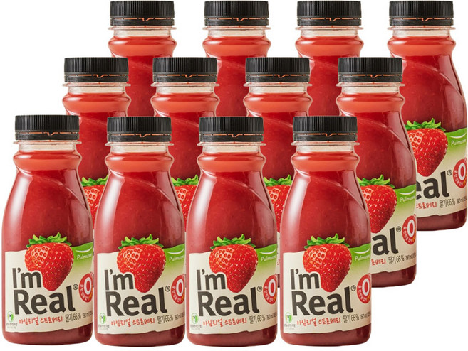 (풀무원) 아임리얼 딸기냉장주스 스트로베리 190ml X12입 멀티팩 박스, 12개