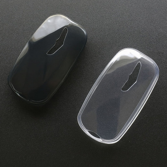 (1+1)라임리빙 제네시스 호환 차키케이스 자동차 키케이스 투명, 제네시스-02, 클리어 화이트+블랙