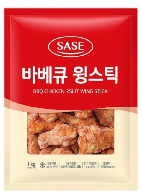 사세통상 바비큐 윙스틱 1kg 냉동 닭날개 업소용, 1개