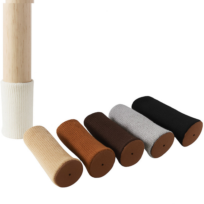 브라운폴링 찰싹밀착 소음없는 니트 의자발커버 16P 세트, 다크브라운, 16개