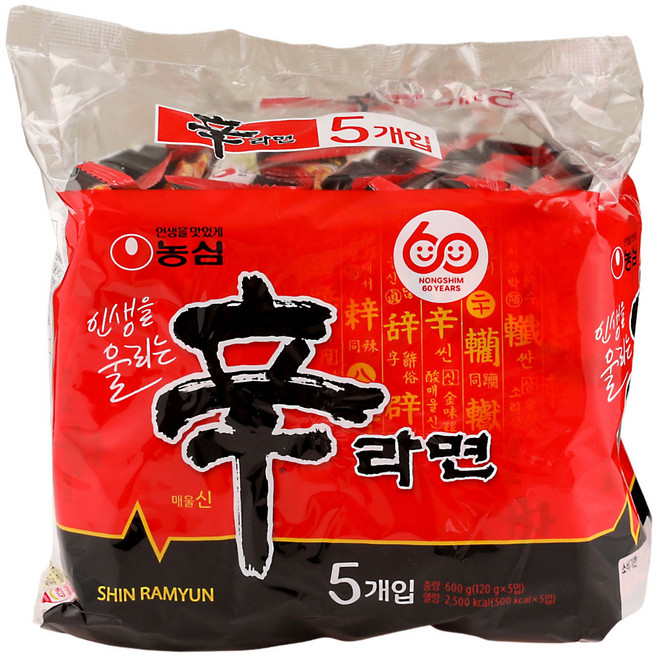 신라면(멀티) 120Gx5입(주)농심, 1팩