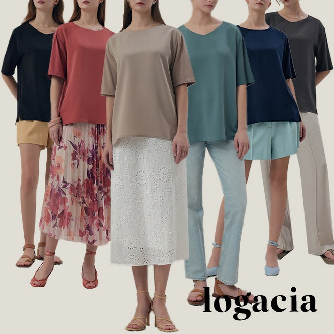 [logacia] 24 SUMMER 반전 티블라우스 6종