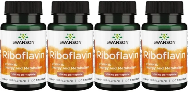 스완슨 리보플라빈 비타민 B2 100mg, 4팩, 100정 - 쿠팡