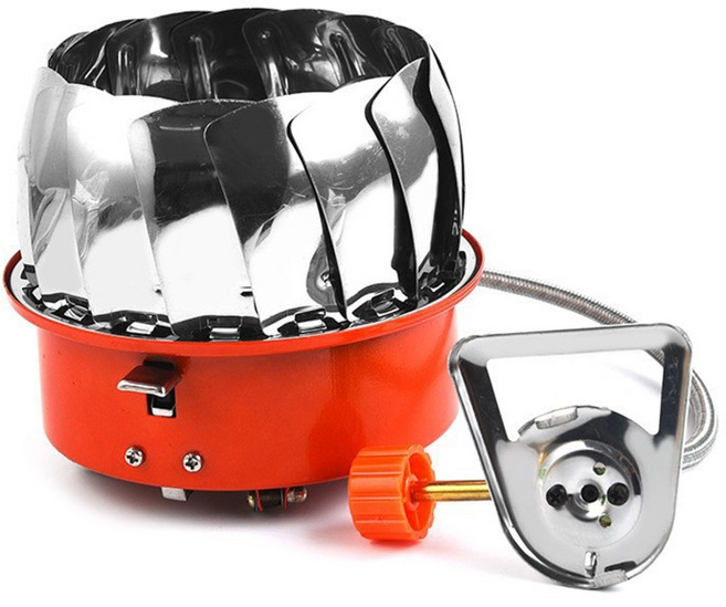 가벼운 캠핑 스토브 스테인리스 스틸 접이식 스토브 버너 방풍 가스 스토브 야외 피크닉 하이킹 요리, 로터스, 버클, 01 BC-L