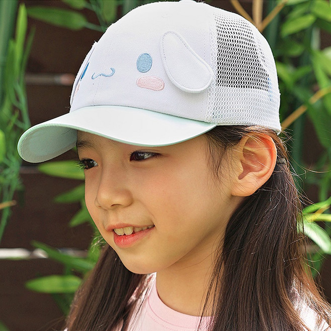 산리오 마이멜로디 쿠로미 여아용 입체 볼캡 어린이 여름 메쉬 야구 캡 모자