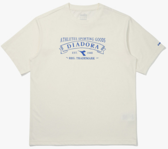 디아도라 Diadora AIRTEX 콘트라스트 반팔 티셔츠 화이트 매장정품 216893