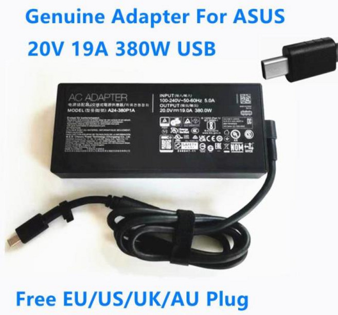 ASUS ROG Strix SCAR 16 G635LW 18 노트북 충전동용 A24-380P1A 20V 19A 380W ADP-380AB B AC 호환 어댑터