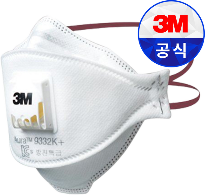 쓰리엠 Aura 안면부 여과식 특급 방진마스크 9332K+, 10개