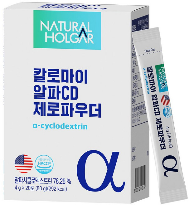 칼로마이 알파CD 제로파우더 20포 분말 식약청인증 100% HACCP, 80g, 1개