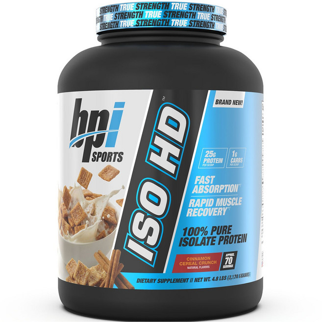 Bpi ISO HD 分離乳清蛋白粉 肉桂穀物脆片口味, 1個, 2.17kg