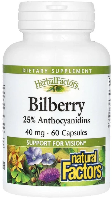 네추럴팩터스 빌베리 야생 블루베리 추출물 40mg 60캡슐, 60정, 1팩 - 쿠팡