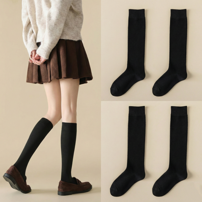 슈나온 흘러내림 방지 쫀쫀한 니삭스 4켤레