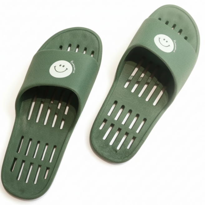 스마일 슬리퍼 미끄럼방지 욕실화, 딥그린, 1개
