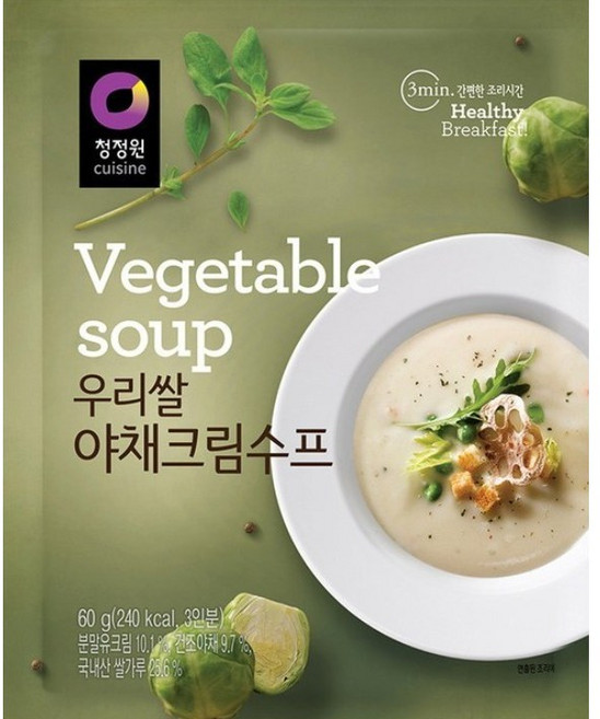 청정원 우리쌀 야채 크림 스프 분말 60g, 1개