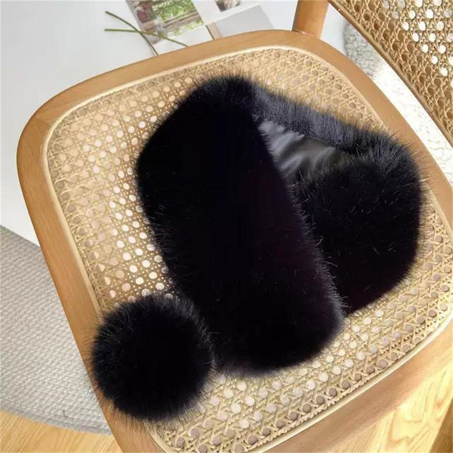 besteffie 머플러 리얼 왕방울토끼털목도리 데일리 방울 머플러 왕방울 털목도리 쁘띠머플러 E58