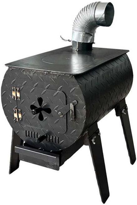 드럼통화목난로 장작 난로 마당화로 야외 스토브, 4mm 50x35cm 난방 80평, 1개