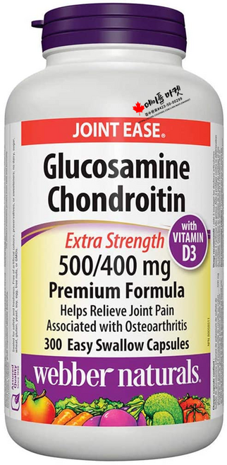 웨버 내츄럴스 글루코사민 콘드로이틴 황산염 초강력 캡슐 900mg, 300정, 1개