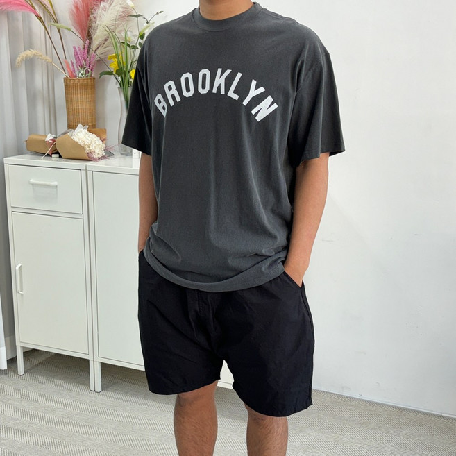 피그먼트반팔 두꺼운 가먼트다잉 반팔 티셔츠