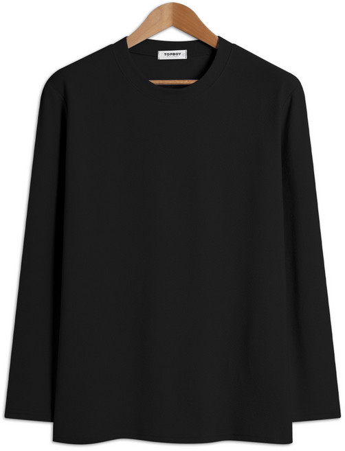 빅사이즈 버블 엠보 오버핏 긴팔티 (LW100)