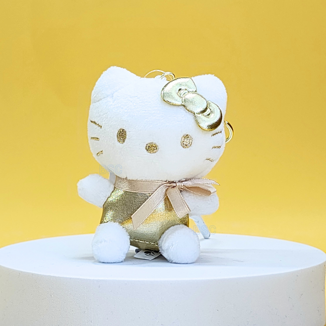 BSC 산리오 골드 하트 인형 키링 인형 미니 키홀더 백팩 책가방 가방고리 자동차키홀더, 1개, 1. 골드하트 헬로키티, 8cm