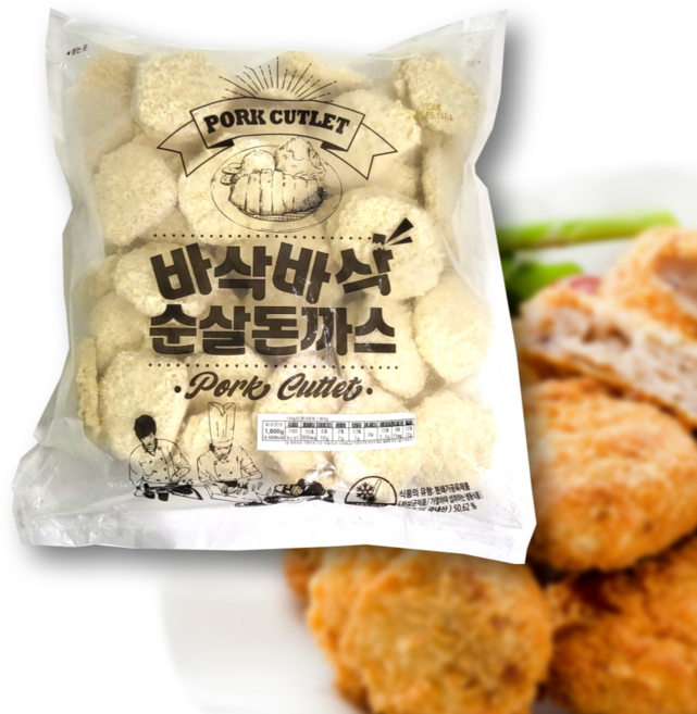 바삭바삭 순살 돈까스 1.8kg 한입크기 냉동돈까스 벌크 간편 간식