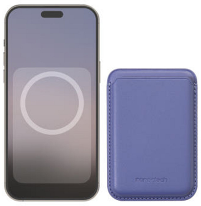 로랜텍 모션 애니메이션 작동 가죽 맥세이프 카드지갑 케이스, 1개, 라벤더 - 맥세이프 카드케이스