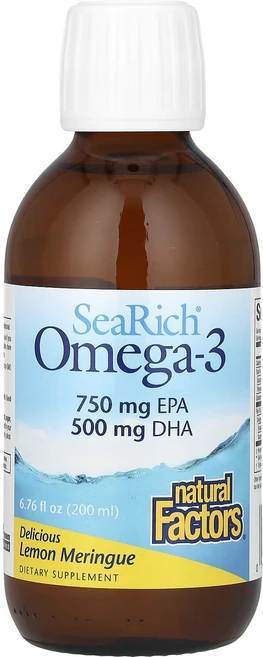 네츄럴팩터스 SeaRich 오메가-3 레몬 머랭 200ml, 1개, 199.917ml - 쿠팡