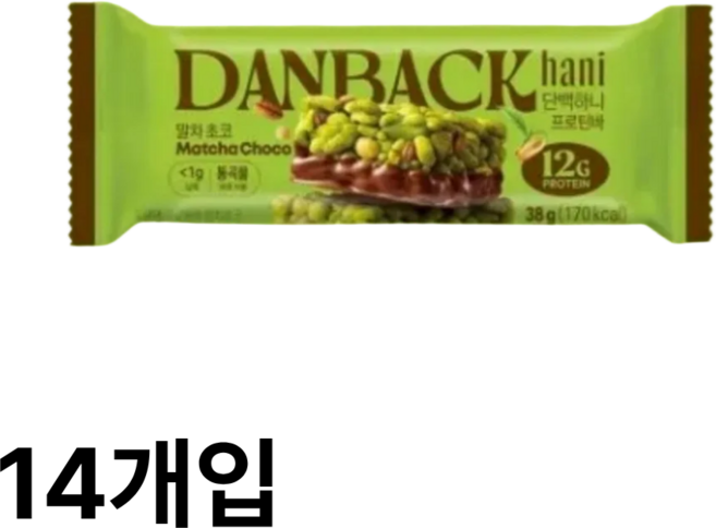 [정희원박사 공동개발]단백하니 프로틴바 말차, 14개, 33g