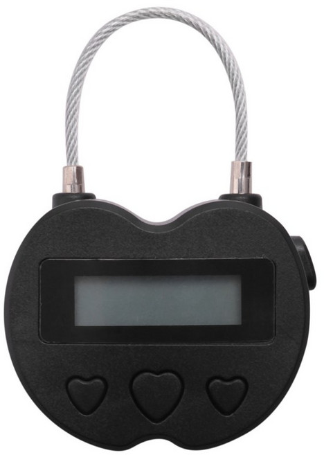 스마트 타임 잠금 LCD 디스플레이 시간 잠금 USB 충전식 임시 타이머 자물쇠 여행 전자 타이머 블랙, 1개