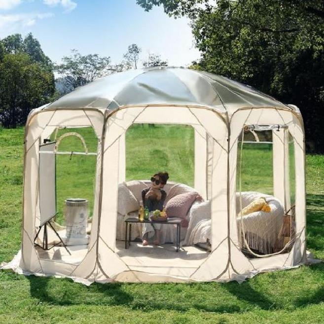 투명텐트 카페 버블텐트 돔텐트 쉘터 천막 테라스 정원 캐노피 바람막이 야외 비닐 돔 루프탑, 4. 3m 유르트 텐트(4~6인)