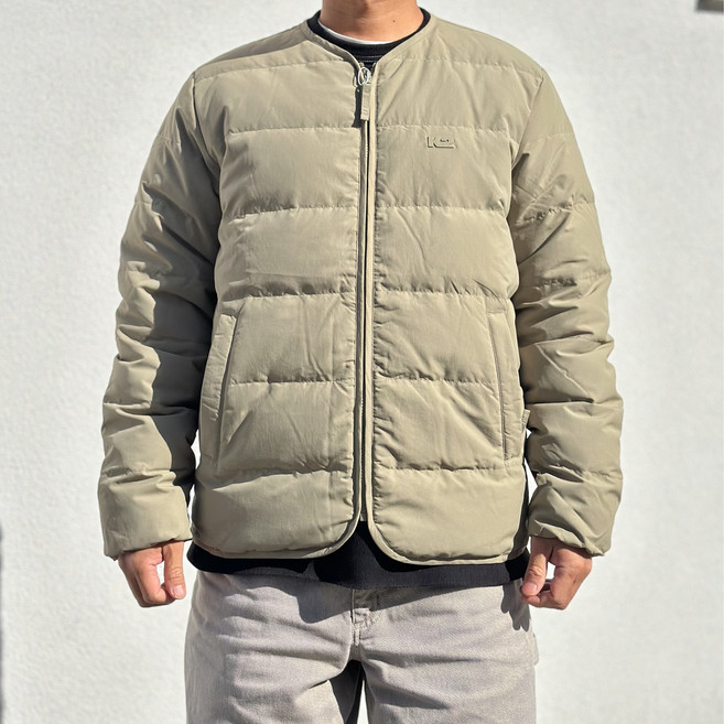 K2 남성 덕다운 경량 패딩 오리털 집업 따뜻한 점퍼 자켓 가벼운 카키 베이지 상의