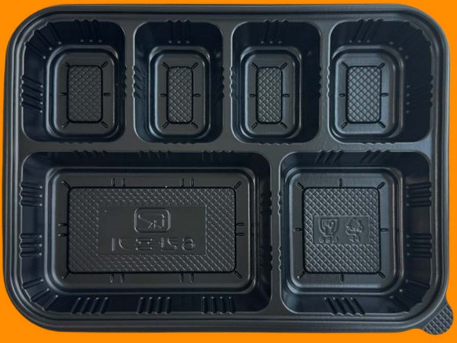 용기청년 튼튼한 일회용 6칸 돈까스 도시락 용기, 1세트, 200개