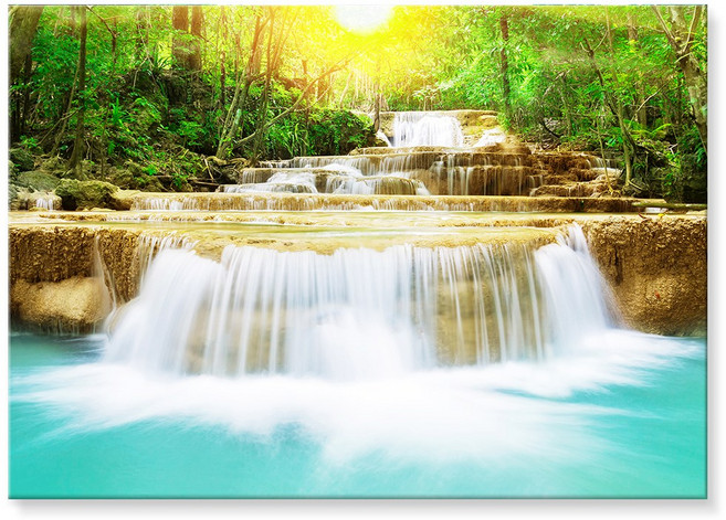 재물운 폭포그림 호수그림 물그림 액자 풍경 시원한 풍수 인테리어 대형캔버스 풍수지리 거실 개업선물 집들이선물, 1. 돈벼락 폭포